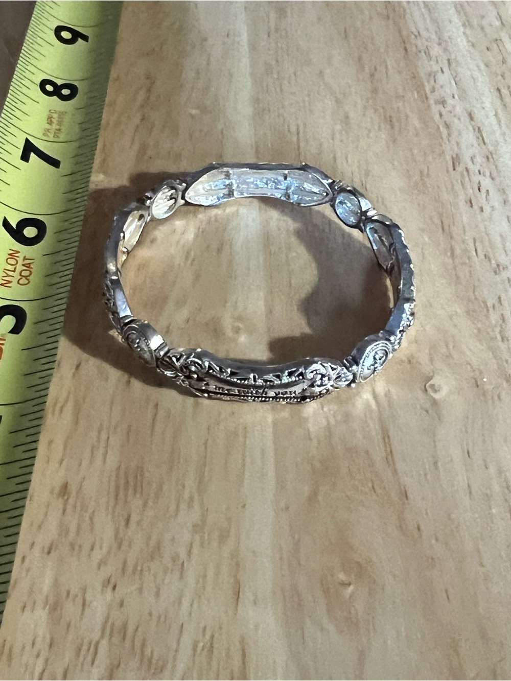 Silver Floral Link Women's Bracelet - Elegant Silver Tone B283